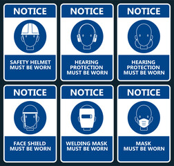 Obraz premium Set of industrial warning sign