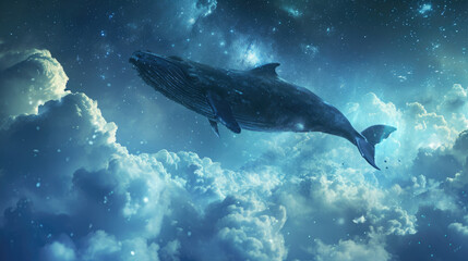 whale on the sky, fantasy world