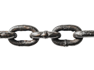 Obraz premium Rusty metal chain links close-up, showing texture and age.