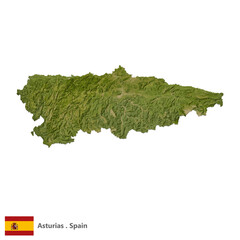 Asturias, Autonomous Community of Spain Topographic Map (EPS)
