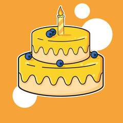 Birthday Bread Vector Illustration