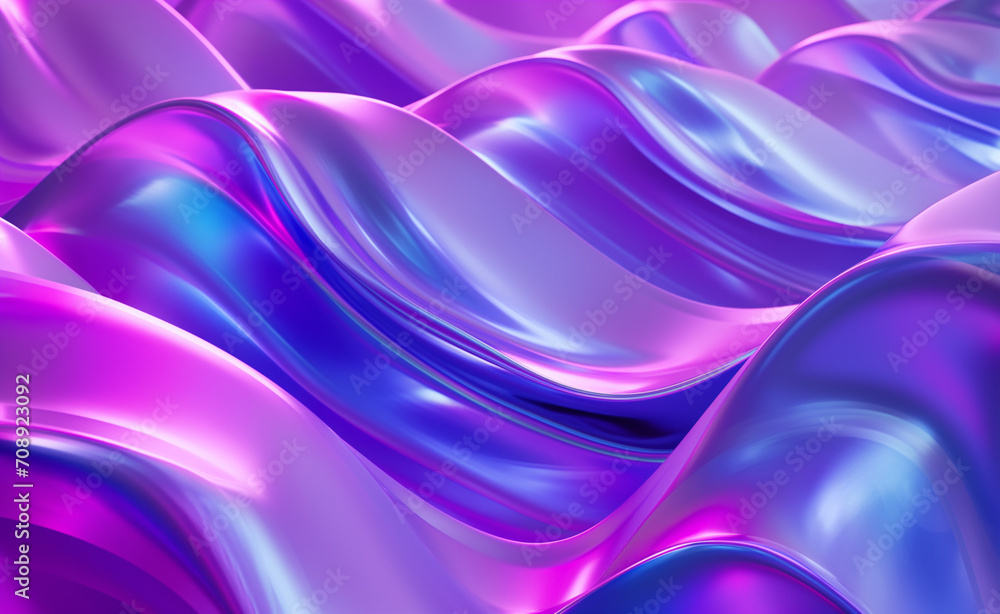 Aufkleber abstract fluid 3d render iridescent modern retro futuristic dynamic wave