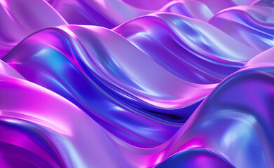 Fototapeta premium Abstract fluid 3D render iridescent modern retro futuristic dynamic wave