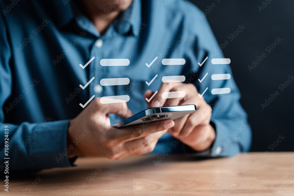 Aufkleber Digital Guarantee Checkmark, business checking quality assurance QA or QC management, certification Standardization, certification. Compliance to regulations service and standards