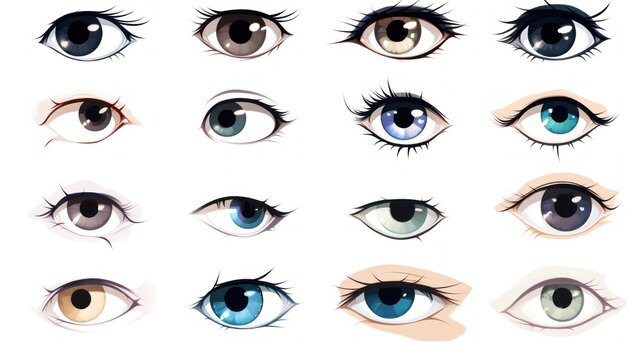 Assortment of Unique and Varied Eyes in Different Shapes, Sizes, and Colors