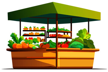 Corner vegetable stand. vektor illustation