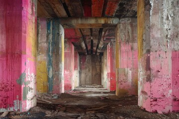 Fototapeta na wymiar Urban Decay: A Symphony of Abandoned Patterns