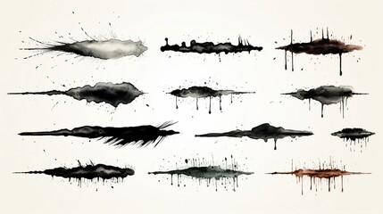 Ink Stroke Brushes. - obrazy, fototapety, plakaty