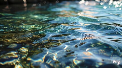 a close up of the water surface of a pool of water with ripples on the surface of the water and on the surface of the water surface of the water.