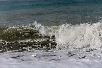 waves on the Mediterranean sea in winter on the island of Cyprus 9