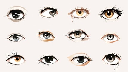 Assortment of Unique and Varied Eyes in Different Shapes, Sizes, and Colors