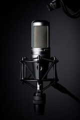 Modern studio microphones designed for professional podcast audio recording, capturing crystal-clear sound quality