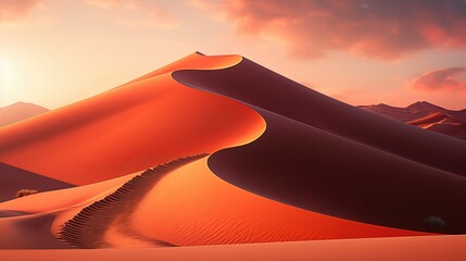Minimalism Sahara Sand Dune illusrtration generated with AI - 708929882