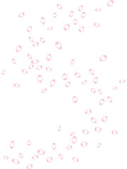 桃色グラデーションの桜の花びらがS字カーブを描きながら舞う縦背景のイラスト