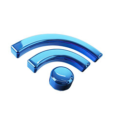 A Wifi Extender, Blue Wifi Symbol, Connected Smart Home. Isolated on a Transparent Background. Cutout PNG.