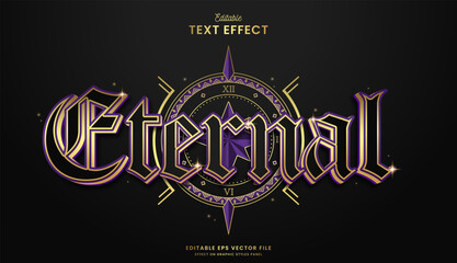 decorative editable golden eternal time text effect vector design