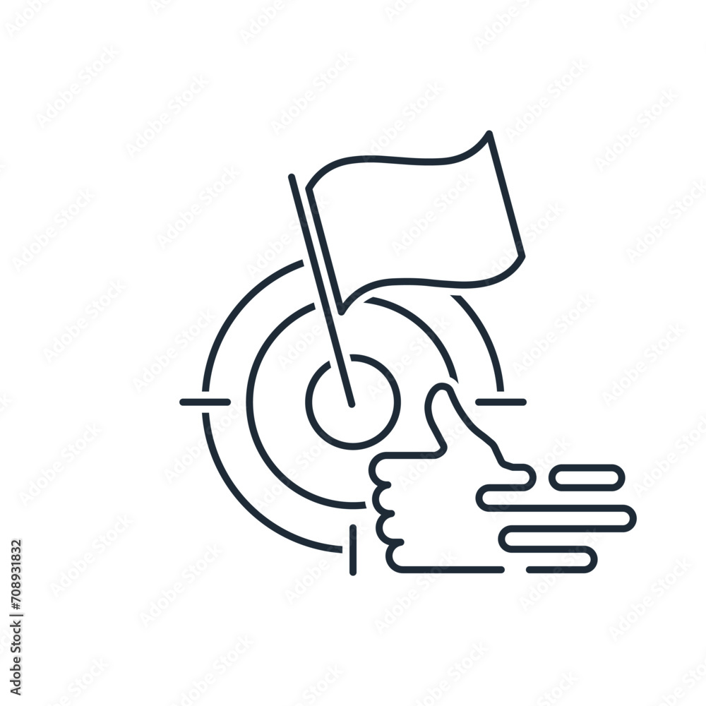 Poster achieve your goals quickly. perform a task.vector linear icon isolated on white background.
