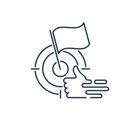 Achieve your goals quickly. Perform a task.Vector linear icon isolated on white background.