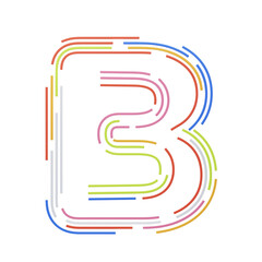 B  Letter 3D Shape Stripes Text. 3d illustration, 3d element, 3d rendering. 3d visualization isolated on a transparent background