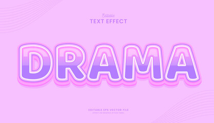decorative cute purple editable text effect vector design
