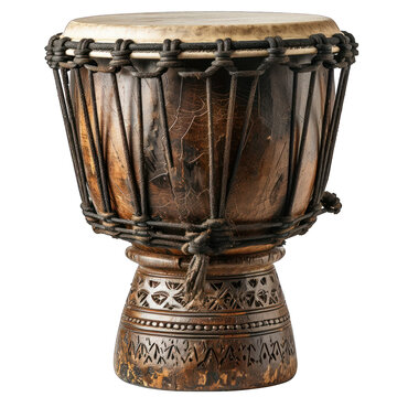 Djembe on White - Simplistic Isolated on Transparent or White Background, PNG
