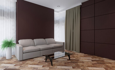 Fototapeta premium Elegant office interior. Mixed media. 3D rendering.