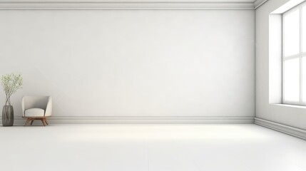 Blank white mock-up wall with interior, a versatile canvas for your creative designs and concepts