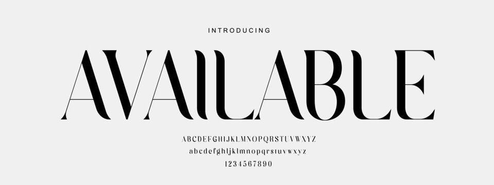 Alphabet font. Typography decorative elegant  lettering for logo. for design .vector illustration. stock image