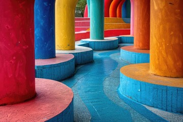 Whimsical Wonders: A Vibrant Exploration of Abstract Patterns in Suburban Petting Zoos