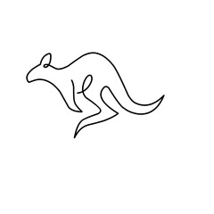 One Line Drawing Kangaroo