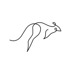 One Line Drawing Kangaroo
