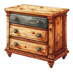 Dresser on Transparent Isolated on Transparent or White Background, PNG