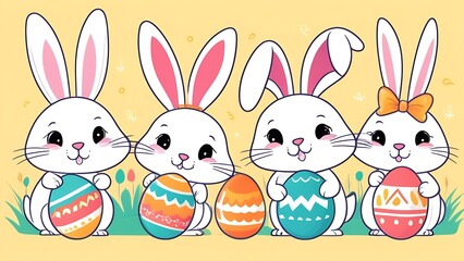 easter bunny with easter eggs