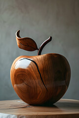 Still life of a wooden apple - obrazy, fototapety, plakaty