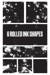 Set of 6 hand rolled ink shapes. great for use in background shots.