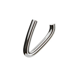 V  Letter 3D Shape Chrome Text. 3d illustration, 3d element, 3d rendering. 3d visualization isolated on a transparent background