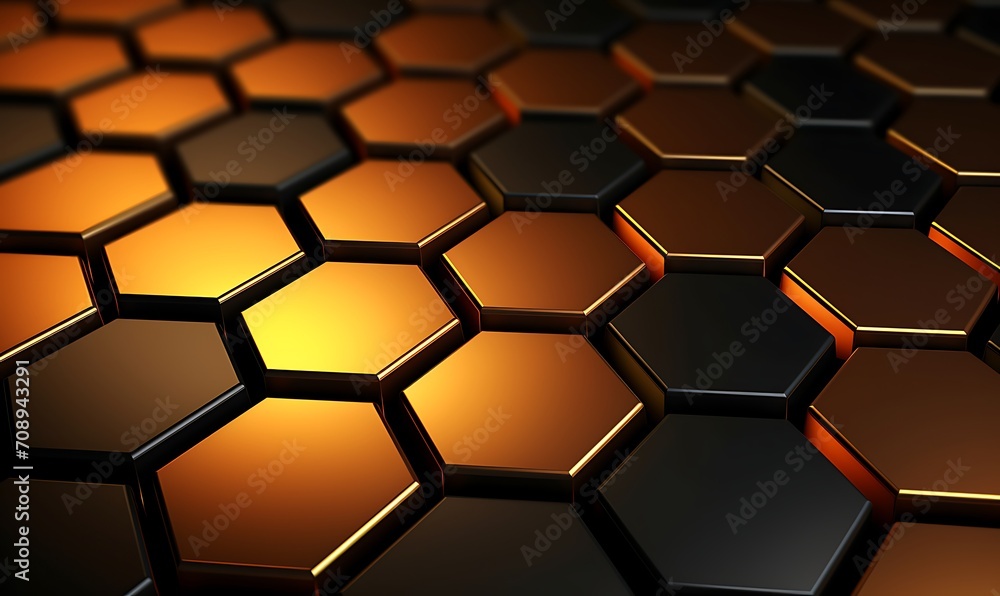 Poster powerpoint background | genre: pattern patterns, textures, 3d, hexagons, metallic. generative ai