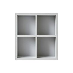 White Cube Shelf Isolated on Transparent or White Background, PNG