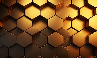 PowerPoint background | GENRE: Pattern Patterns, textures, 3D, hexagons, metallic. Generative Ai

