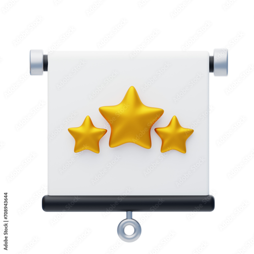 Poster 3d rating presentation visualizing feedback with precision and depth. 3d illustration, 3d element, 3
