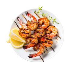 grilled shrimp with lemon and parsley, png