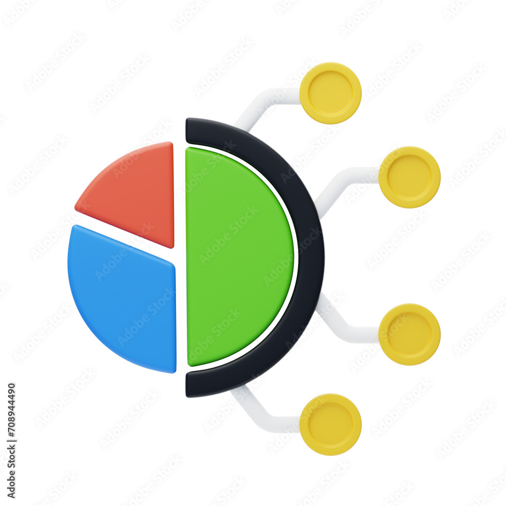 Poster 3d diagram visualizing concepts with precision and depth. 3d illustration, 3d element, 3d rendering.