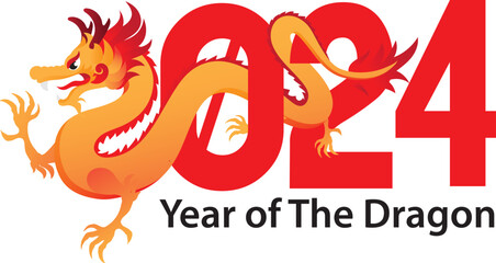 Illustration Design of Dragon Year Prosperity Unleashed in Lunar New Year
