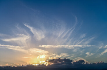 Fototapeta na wymiar sky at sunset in winter on the island of Cyprus 4