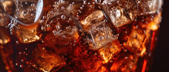lridescent iced coke, macro photography close up. - obrazy, fototapety, plakaty