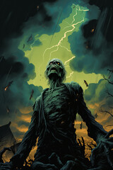 rise of the dead - Creepy Comic in 80s Style