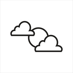 partly cloudy vector icon line template