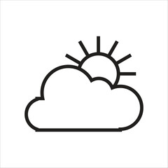 partly cloudy vector icon line template