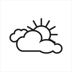 partly cloudy vector icon line template