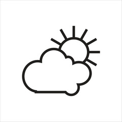 partly cloudy vector icon line template